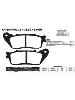 Klocki hamulcowe EBC FA381HH 103 x 48 x 10.9mm na tył