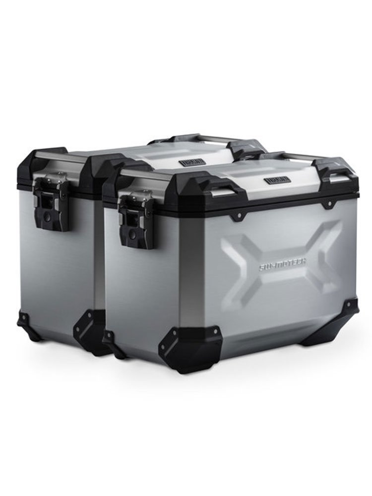 Zestaw: kufry boczne TRAX ADV + stelaże PRO Sw-Motech BMW S 1000 XR (19-) (pojemność: 2 x 45 L) srebrne