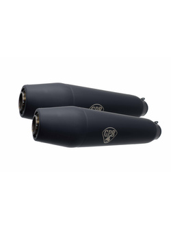 Podwójny tłumik G.P.R Deeptone Black Cafè Racer [Slip-On, Stainless Steel] - Triumph Bonneville Thruxton 1200 [16-19]