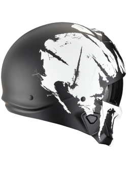 Kask modułowy Scorpion Exo-Combat II Marauder czarno-biały matowy