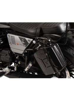 Kanister z uchwytem Cutout na lewą stronę Hepco&Becker Moto Guzzi V9 Bobber/Special Edition (21-25) 4 litry czarny