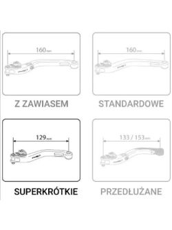 Zestaw regulowanych klamek superkrótkich PUIG Triumph T100/ T120/ Scrambler/ Street Triple 660/ 765/ Street Twin/ Tiger 800/ Tiger Sport/ Trident