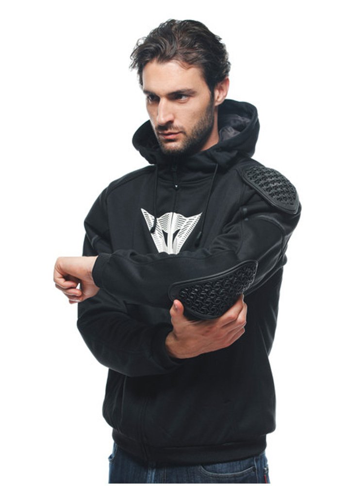 Bluza motocyklowa z kapturem Dainese Daemon-X Safety zapinana na zamek, czarno-biała