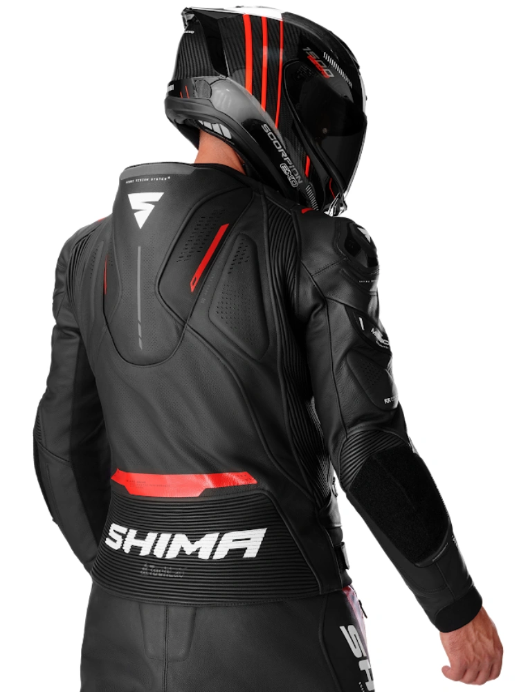 Kurtka motocyklowa skórzana Shima Mission ST G2 czarno-czerwona