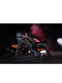 Jeansy motocyklowe Mo'Cycle Dennis z poduszką powietrzną Helite (szeroka nogawka) niebieskie