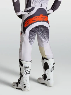 Spodnie cross Alpinestars MX Techstar Swan biało-szaro-czerwone