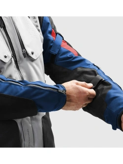 Kurtka motocyklowa tekstylna Rebelhorn Hiker IV szaro-niebiesko-czerwona