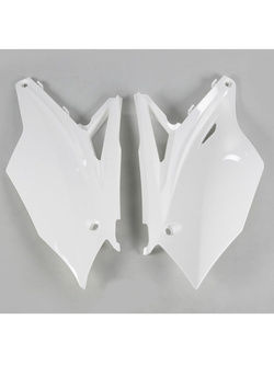 Osłony boczne tylne UFO do Kawasaki KXF 450 (16-18), KXF 250 (17-20) białe