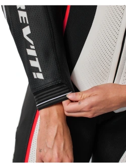 Kombinezon motocyklowy damski jednoczęściowy REV’IT! Xena 4 biało-fluo czerwony