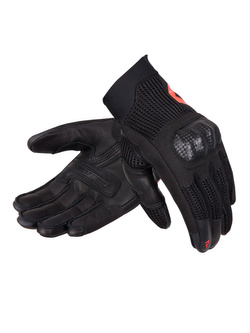 Rękawice motocyklowe damskie Rebelhorn Gap III czarno-fluo czerwone