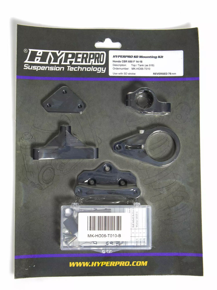 Zestaw mocujący amortyzator skrętu odwrócony Hyperpro Honda CBR 650 F (14-18) czarny
