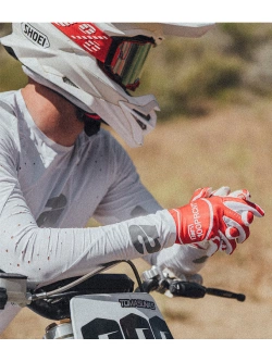 Rękawice cross 100% Ridefit biało-czerwone