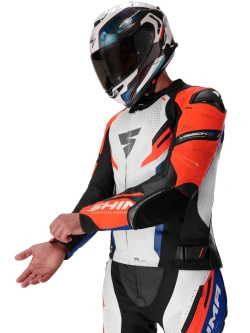 Kurtka motocyklowa skórzana Shima Mission ST G2 niebiesko-biało-czerwona