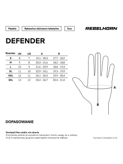 Rękawice motocyklowe Rebelhorn Defender czarno-czerwone