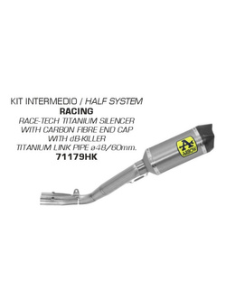 Układ wydechowy Arrow (Half system racing) - Yamaha YZF 1000 R1 [17-20] [Race-Tech, Titanium]