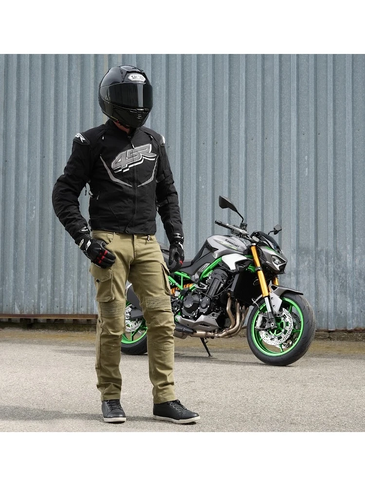 Jeansy motocyklowe 4SR Tourismo zielone