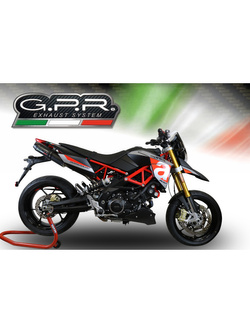 Podwójny Tłumik G.P.R Furore Evo4 Nero [Slip-On, Black Aluminium] - Aprilia Dorsoduro 900 [17-20] e4