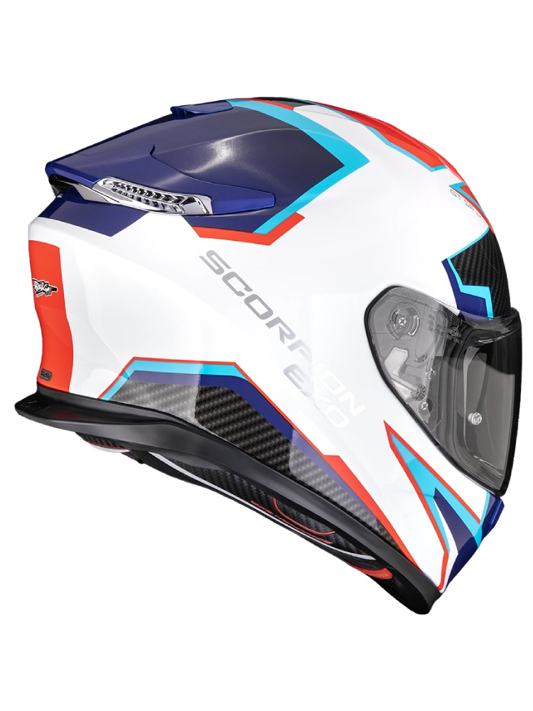 Kask integralny Scorpion EXO-GT SP Air Atlas biało-niebiesko-czerwony