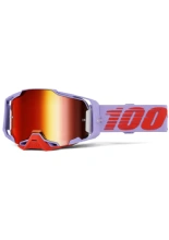 Gogle motocyklowe 100% Armega z szybką lustrzaną biało-żółte