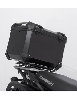 Zestaw: kufer centralny czarny TRAX ADV + stelaż Adventure-rack SW-Motech Kawasaki KLR 650 / S (22-) [pojemność: 38 L]