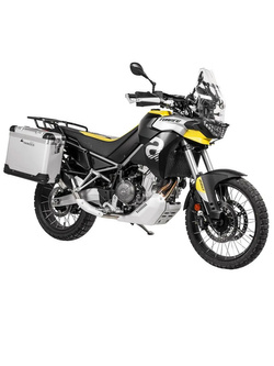 Zestaw: kufry boczne srebrne "And-S" Zega Pro + stelaże czarne Touratech Aprilia Tuareg 660 (21-) [poj.: 31+38l]