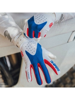 Rękawice cross 100% iTrack czerwono-biało-niebieskie