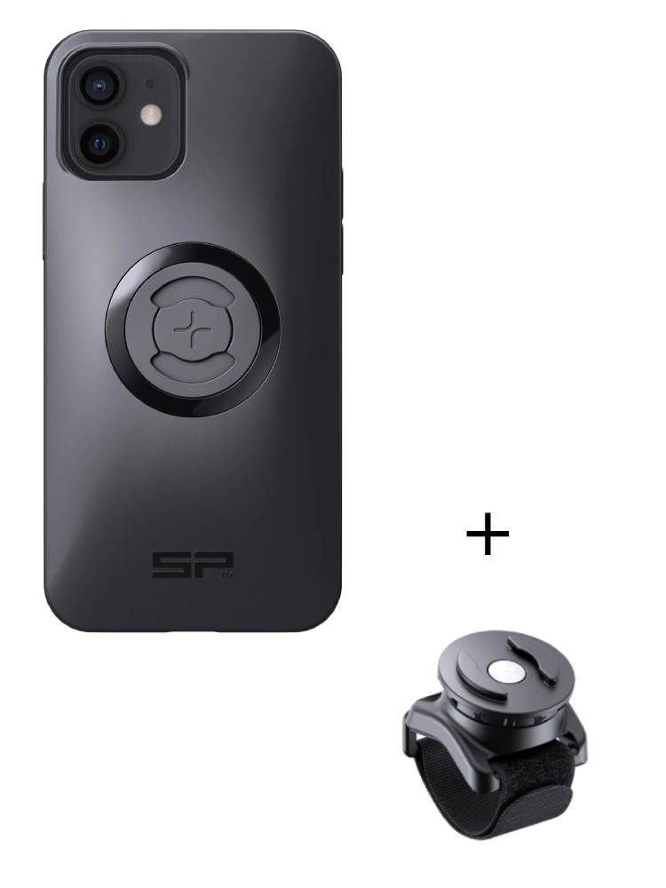 Zestaw: etui na telefon iPhone 12/12 Pro + uchwyt na rzep SPC+ SP Connect