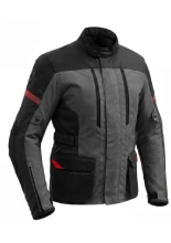 Kurtka motocyklowa tekstylna Broger Overland czarno-szaro-czerwona