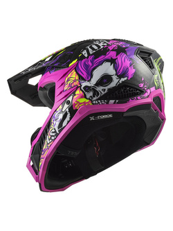 Kask enduro LS2 MX703 X-Force Fireskull czarno-fioletowy