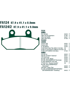 Klocki hamulcowe EBC FA124/2HH 87.9 x 41.1 x 9.8mm NA PRZÓD