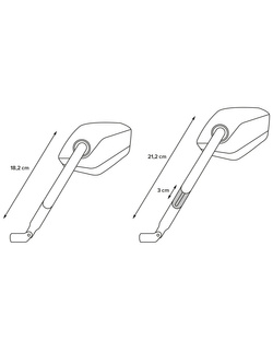 Lusterka długie SW-MOTECH Sport Ducati Monster 821 (17-), 1200/S (16-), 797 (17-), 937 / 937+ (21-)/ SP (22-) [dł. ramienia: 182 mm]