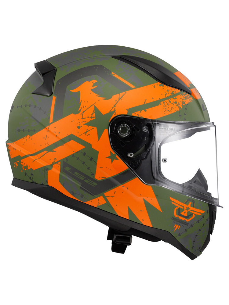 Kask integralny LS2 FF353 Rapid II Thunderbirds zielono-pomarańczowy matowy