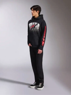 Bluza z kapturem Alpinestars Obsessed czarno-czerwona