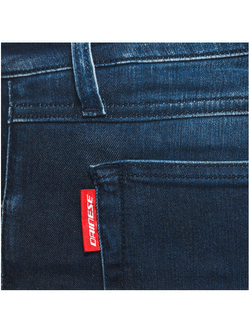 Jeansy motocyklowe damskie Dainese Denim Brushed Skinny Tex niebieskie