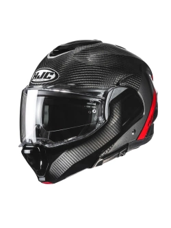 Kask szczękowy HJC F100 Carbon czarno-czerwony