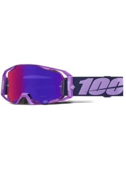 Gogle motocyklowe 100% ARmatic z lustrzaną fioletową szybką fioletowe