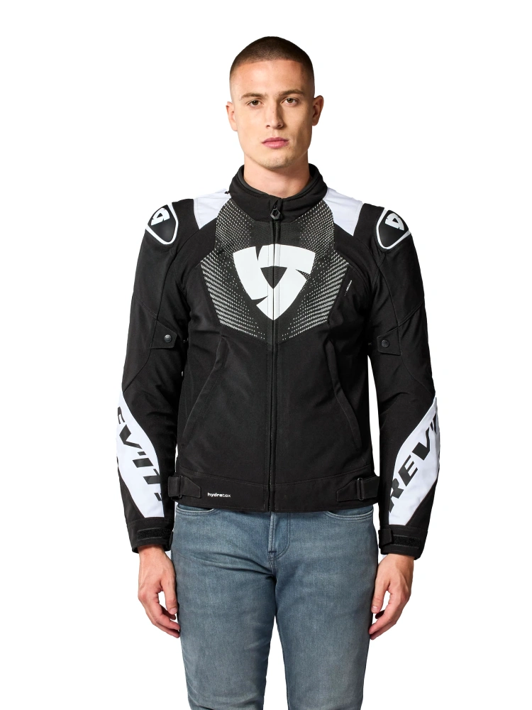 Kurtka motocyklowa tekstylna REV’IT! Hyperspeed 3 H2O czarno-biała