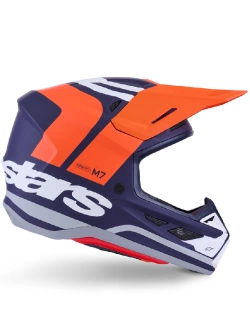 Kask enduro Alpinestars SM7 Core niebiesko-pomarańczowo-szary matowy