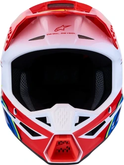 Kask enduro dziecięcy Alpinestars SM3 Falcon biało-czerwono-niebieski połysk