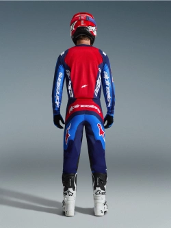 Spodnie cross Alpinestars MX Fluid Grid czarno-niebiesko-czerwone