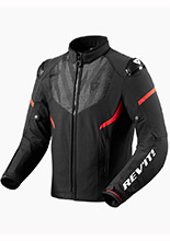 Kurtka motocyklowa tekstylna REV’IT! Hyperspeed 2 H2O czarno-fluo czerwona