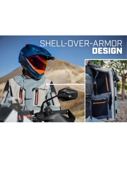 Kurtka motocyklowa tekstylna Klim Adventure Rally szaro-brązowa