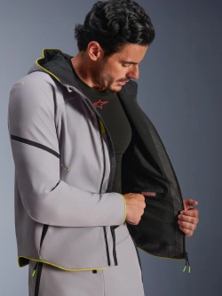 Kurtka motocyklowa tekstylna Alpinestars Aeroshell WP szara-fluo