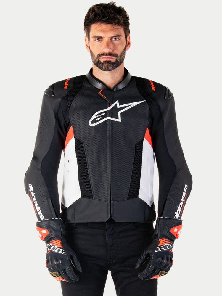 Kurtka motocyklowa skórzana Alpinestars Missile V3 Air czarno-biało-czerwona