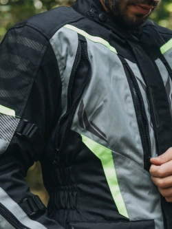 Kurtka motocyklowa tekstylna Ozone Tour III czarno-szara
