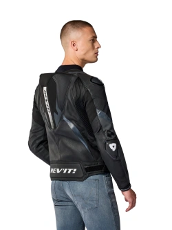 Kurtka motocyklowa skórzana REV’IT! Hyperspeed 3 Pro czarno-antracytowa