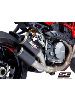 Podwójny tłumik SC-Project Twin CR-T Carbon / Titanium (Slip on) - Ducati Monster 1200 / S / R [17-21]