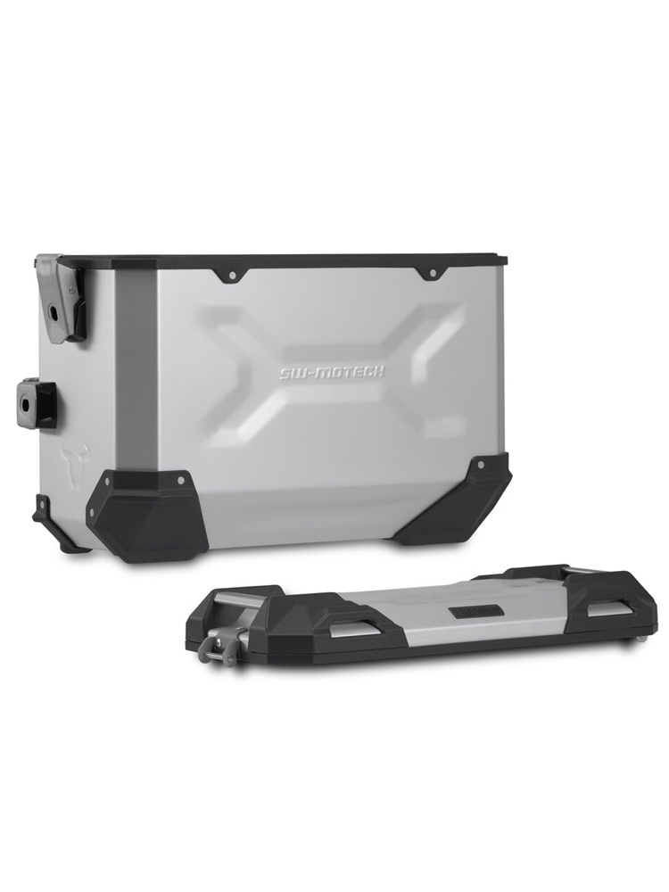 Zestaw: kufry boczne TRAX ADV + stelaże PRO Sw-Motech Yamaha Tracer 9 RN70/GT (20-), Tracer 9 GT+ (22-) (pojemność: 2 x 37 L) srebrne