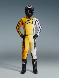 Spodnie cross Alpinestars MX Fluid Apex żółto-czarno-białe