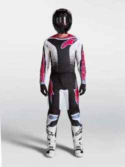 Spodnie cross Alpinestars MX Fluid Drag czarno-biało-niebieskie